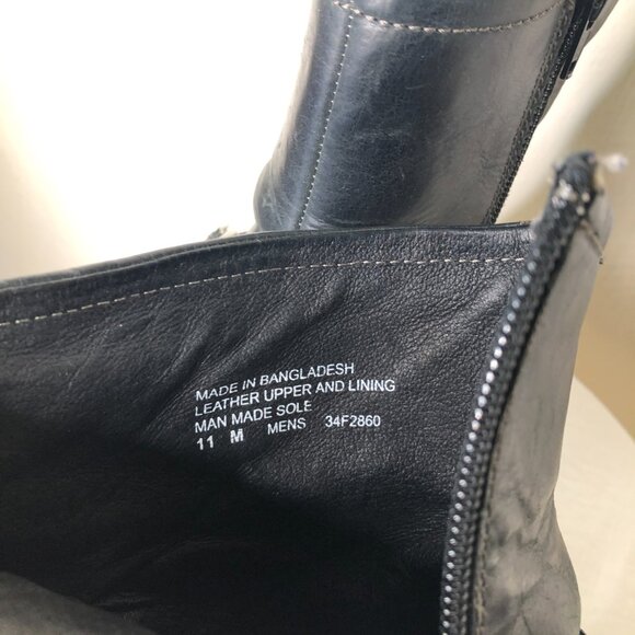 EXCELLENT Men's/ Women's Black Leather Short Zip Boots/ Size 11M - Picture 5 of 10